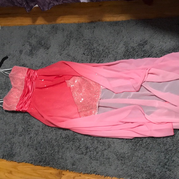 Hot Pink High-Low Dress - Picture 2 of 5